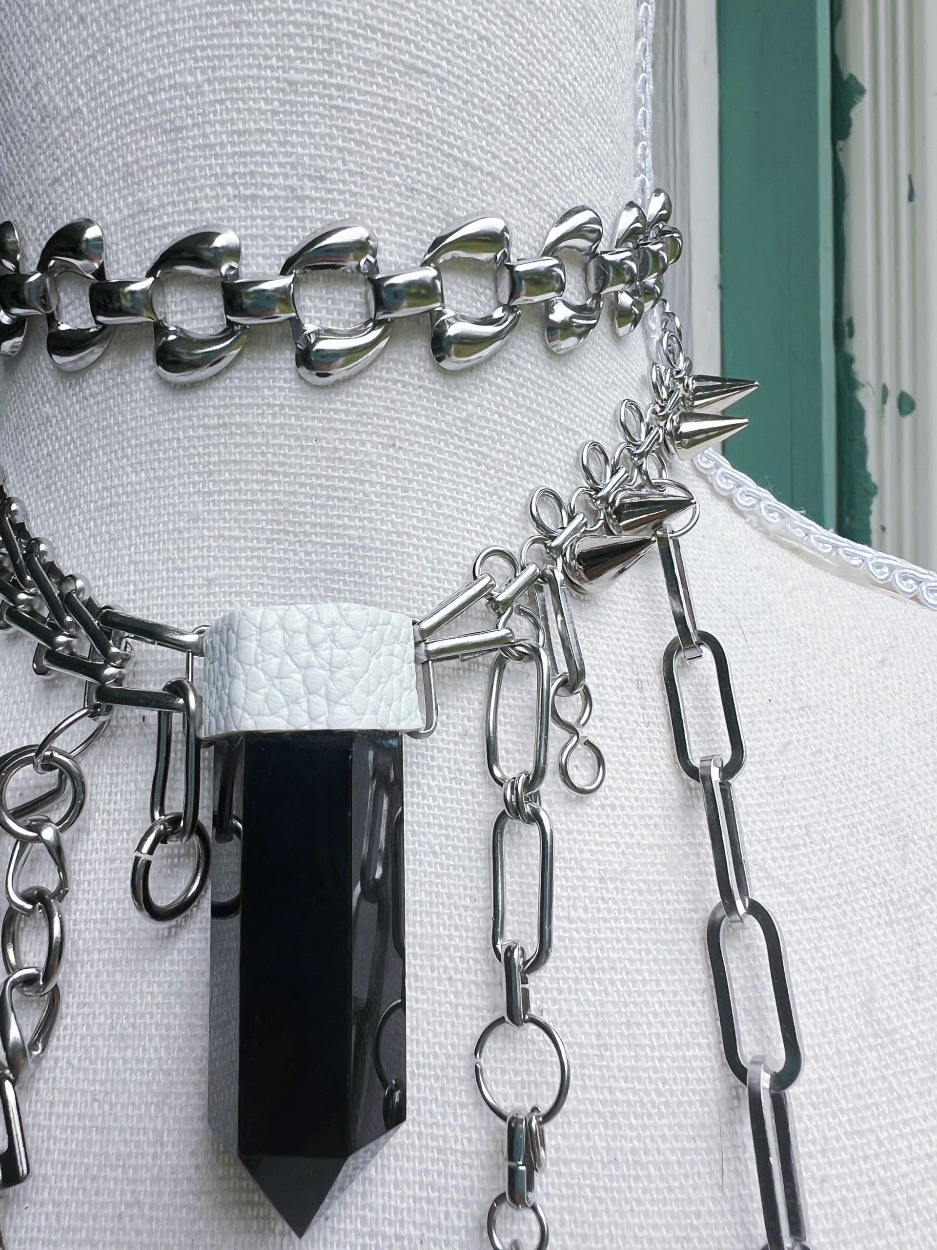 Obsidian Spike Necklace view 3