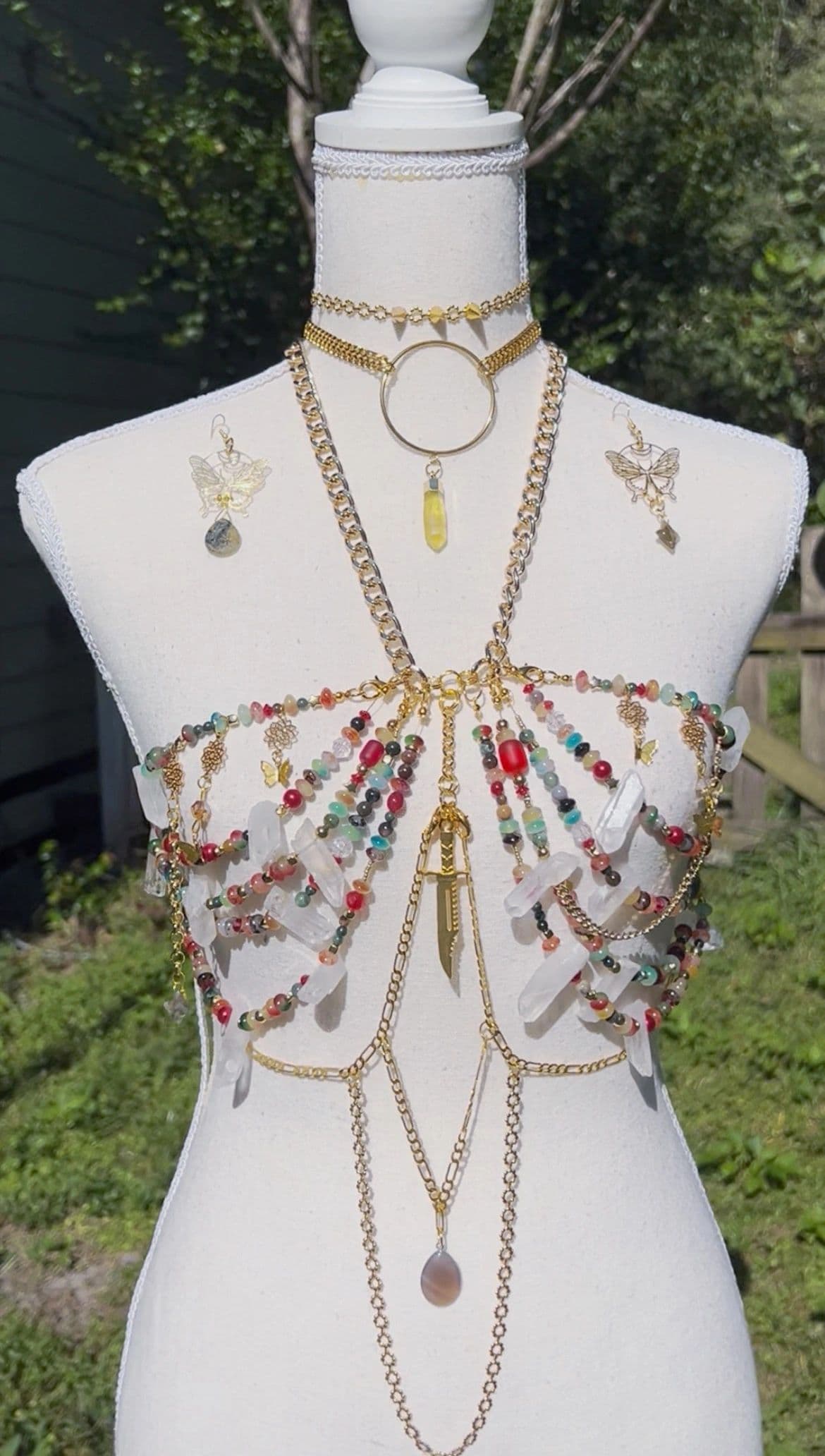 Fall Quartz Beaded Bra