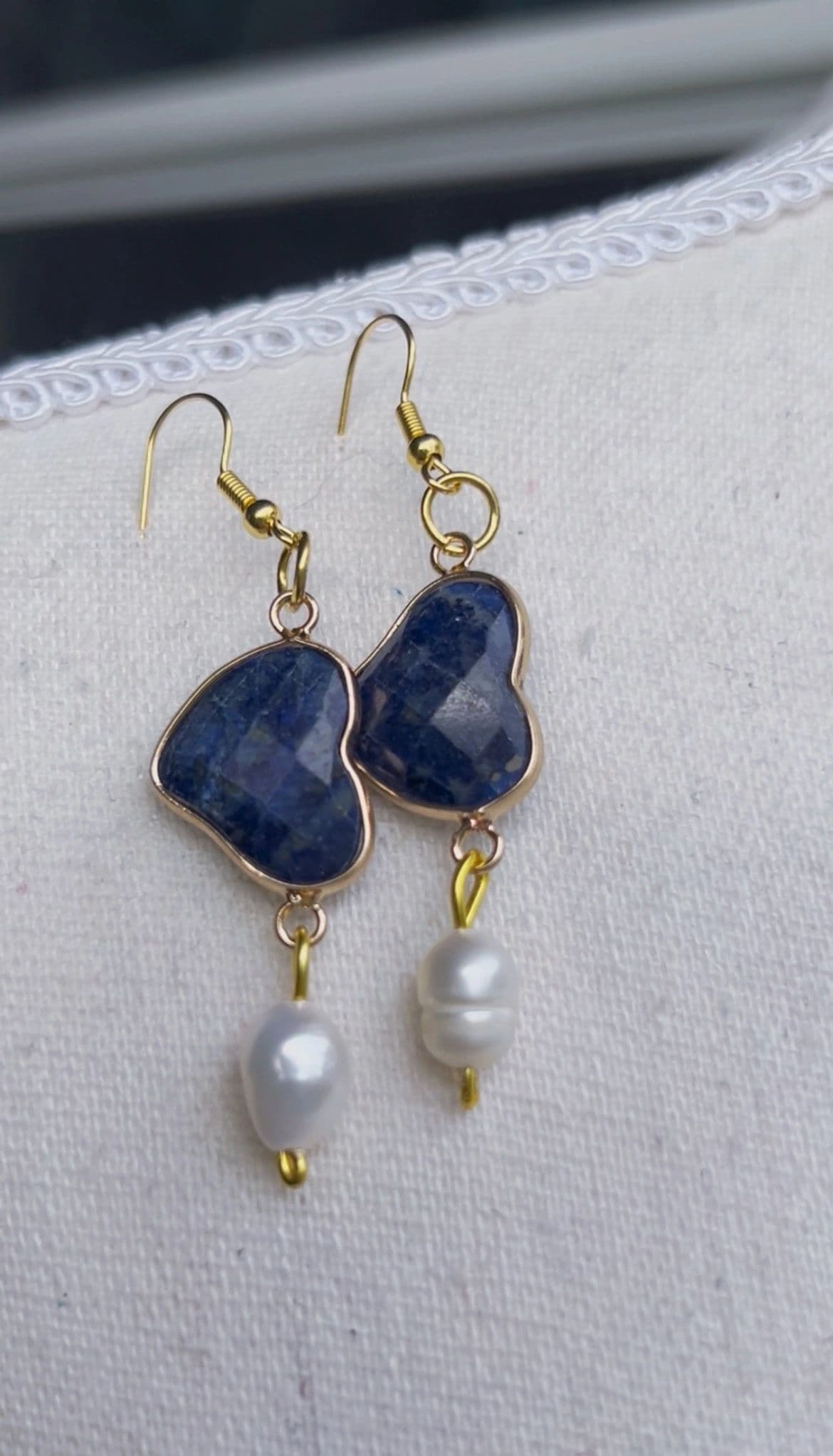 Lapis Gold Earring & Necklace Set view 2