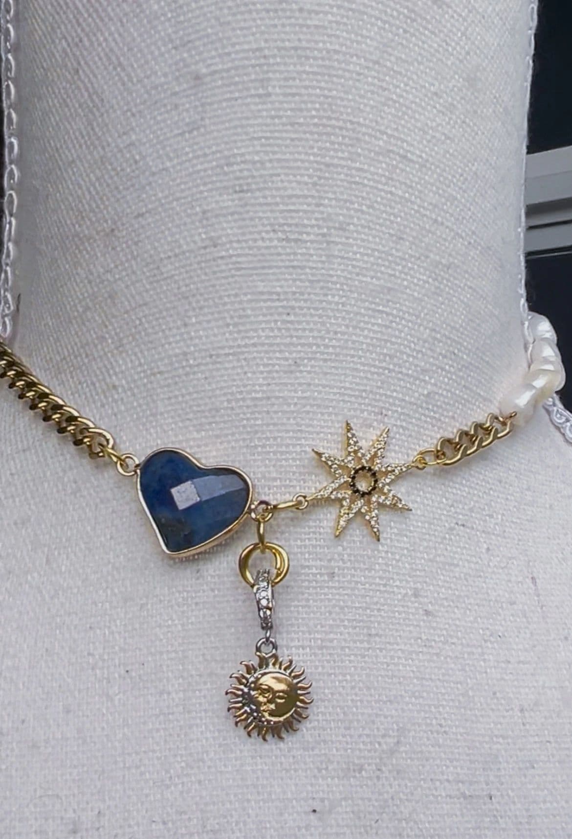 Lapis Gold Earring & Necklace Set