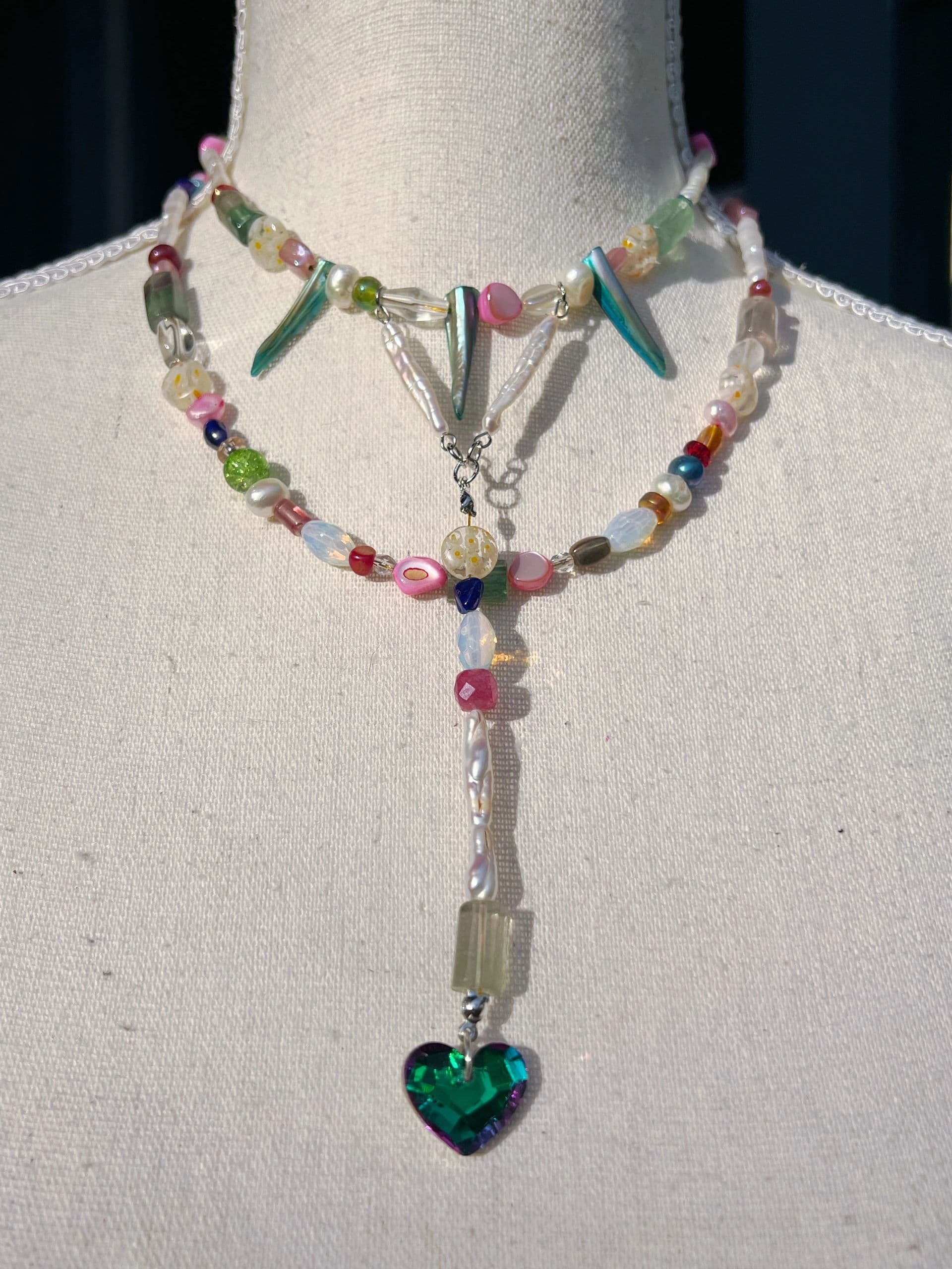 Whimsy Stone Pearl Necklace