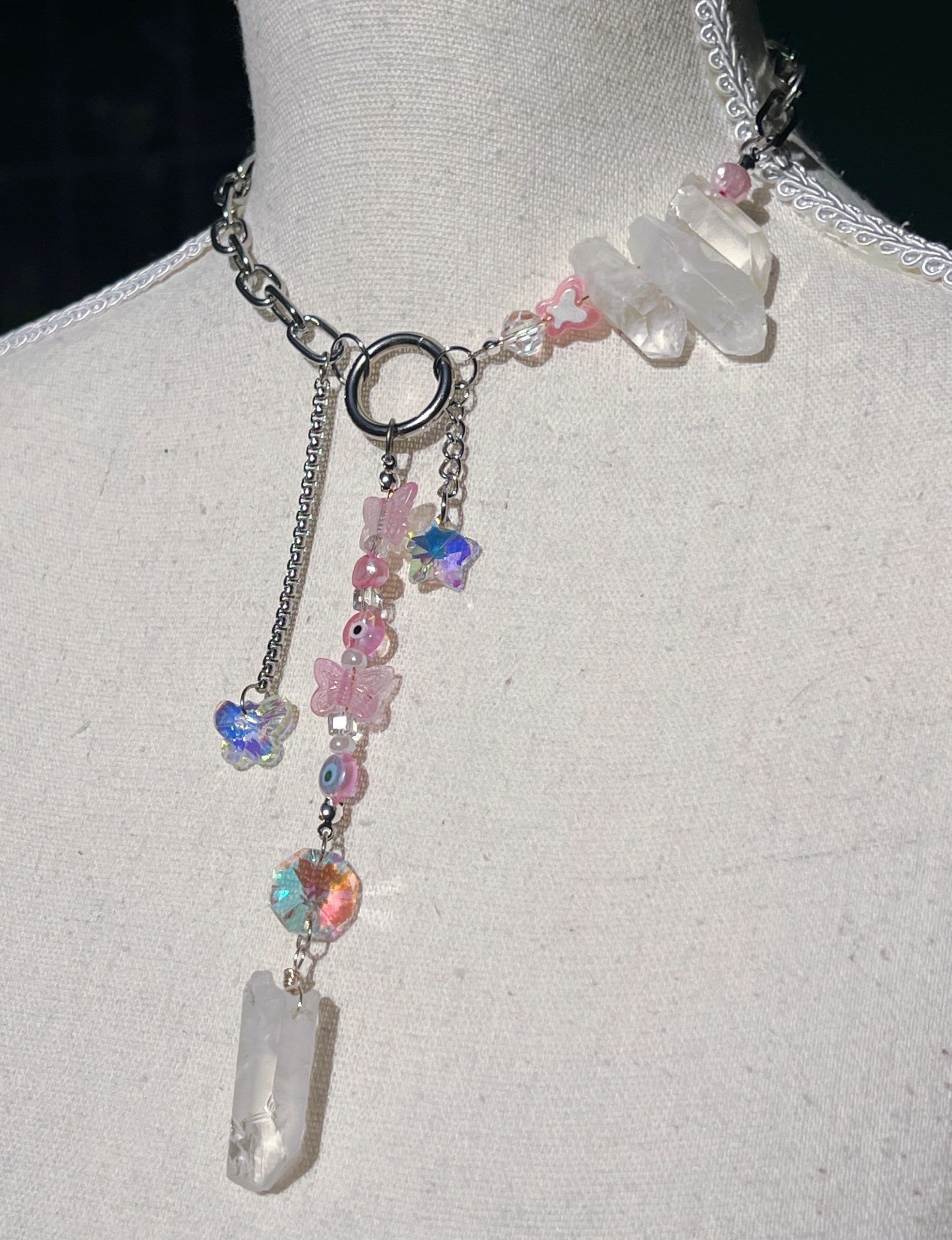Asymmetrical Butterfly Quartz Necklace