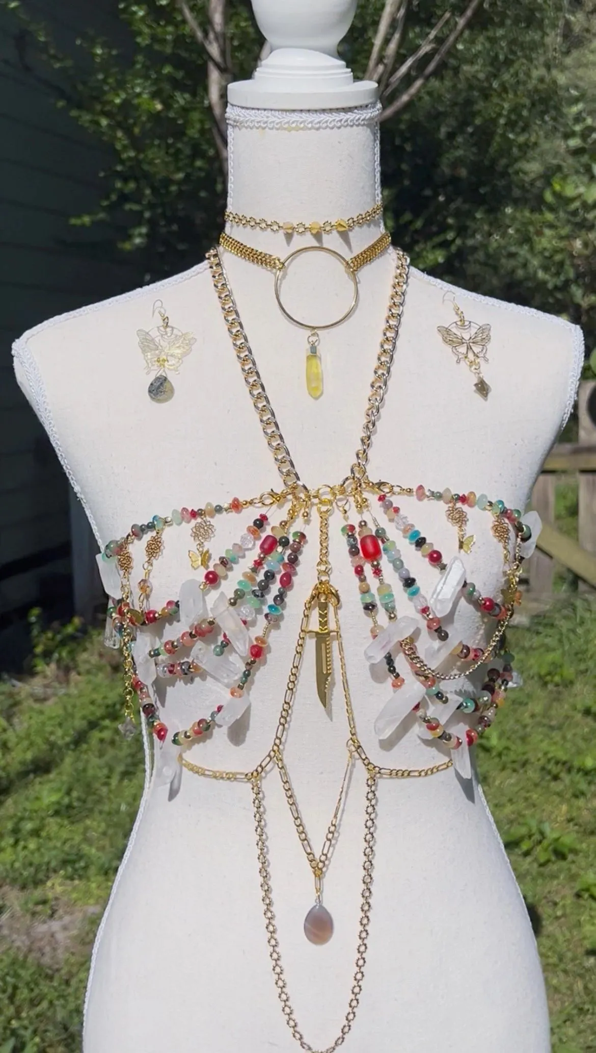 Fall Quartz Beaded Bra