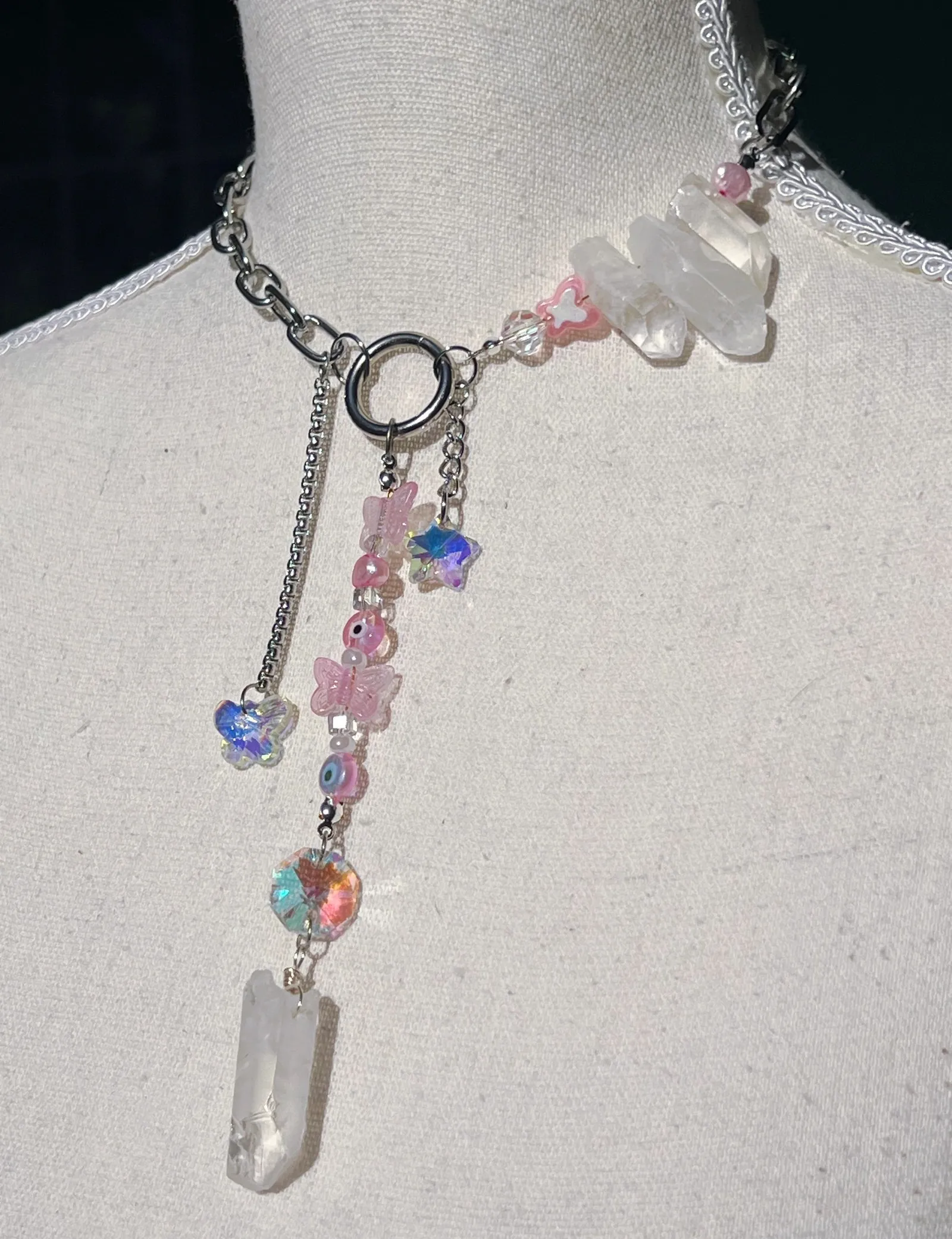 Asymmetrical Butterfly Quartz Necklace
