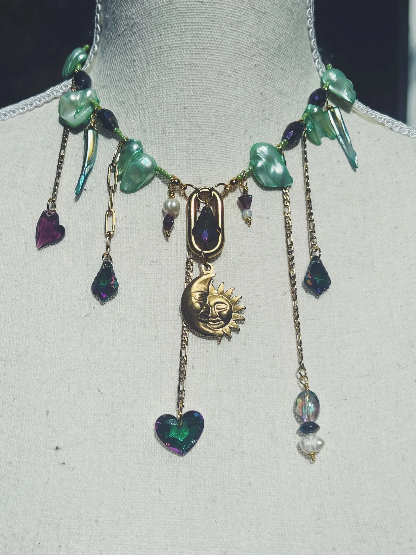 Sun and Moon Pearl Necklace